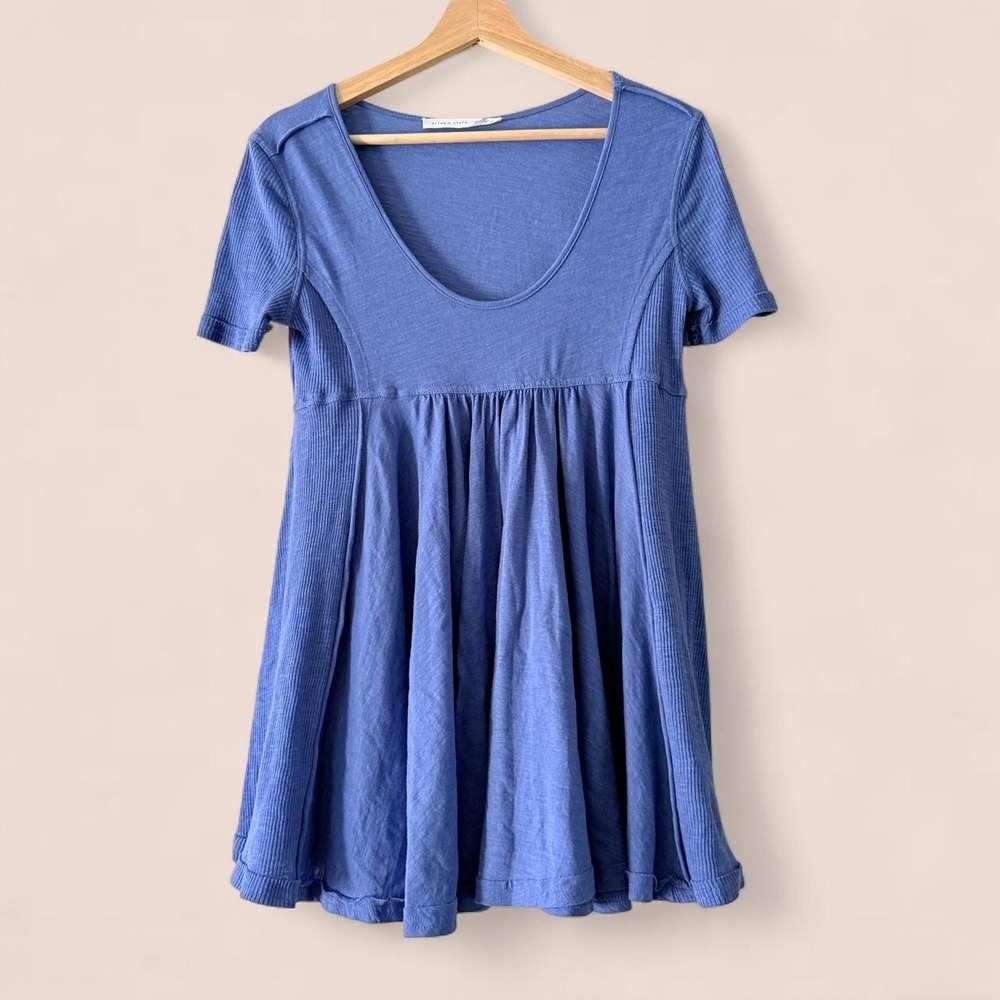 Altar'd State Women's Small Andi Blue Babydoll Tunic Top